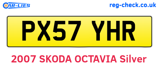 PX57YHR are the vehicle registration plates.