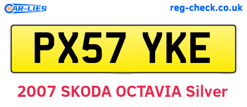 PX57YKE are the vehicle registration plates.
