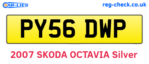 PY56DWP are the vehicle registration plates.