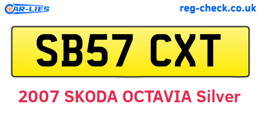 SB57CXT are the vehicle registration plates.