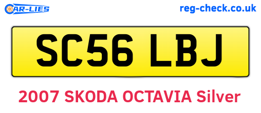 SC56LBJ are the vehicle registration plates.