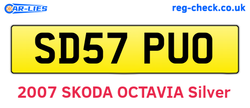 SD57PUO are the vehicle registration plates.