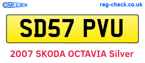 SD57PVU are the vehicle registration plates.