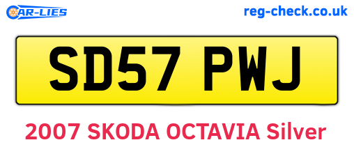 SD57PWJ are the vehicle registration plates.