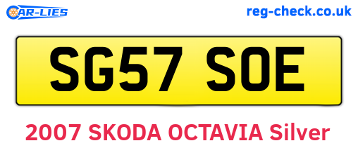 SG57SOE are the vehicle registration plates.