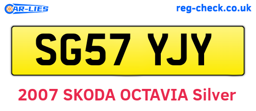 SG57YJY are the vehicle registration plates.