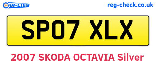 SP07XLX are the vehicle registration plates.