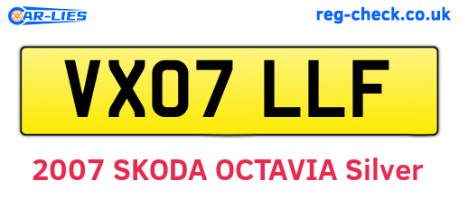 VX07LLF are the vehicle registration plates.