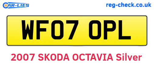 WF07OPL are the vehicle registration plates.