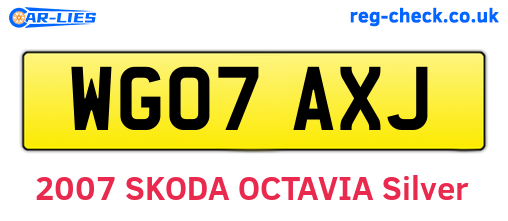 WG07AXJ are the vehicle registration plates.