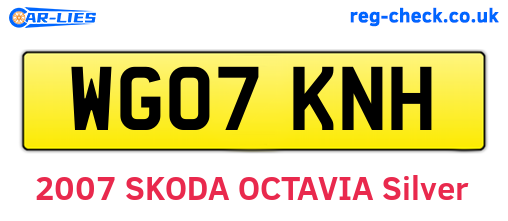 WG07KNH are the vehicle registration plates.