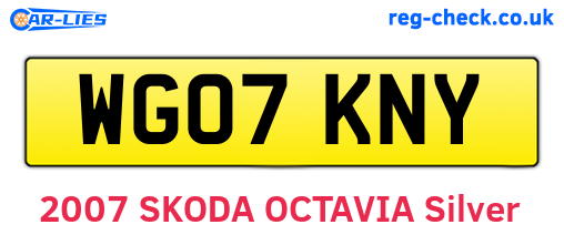 WG07KNY are the vehicle registration plates.