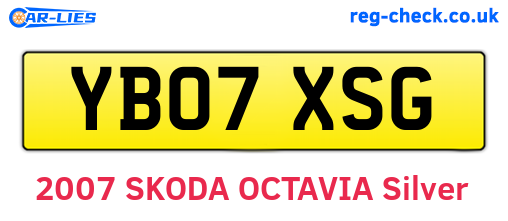 YB07XSG are the vehicle registration plates.