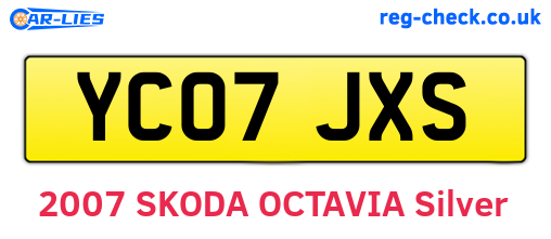 YC07JXS are the vehicle registration plates.