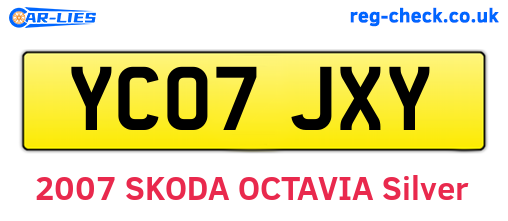 YC07JXY are the vehicle registration plates.