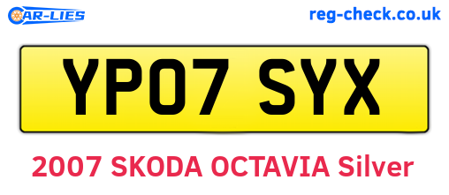 YP07SYX are the vehicle registration plates.