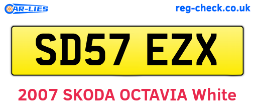SD57EZX are the vehicle registration plates.
