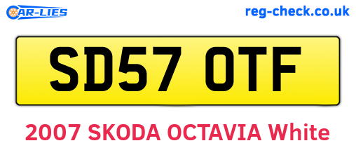 SD57OTF are the vehicle registration plates.