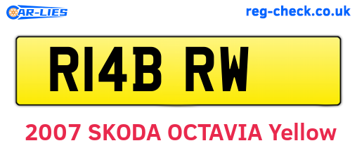 R14BRW are the vehicle registration plates.