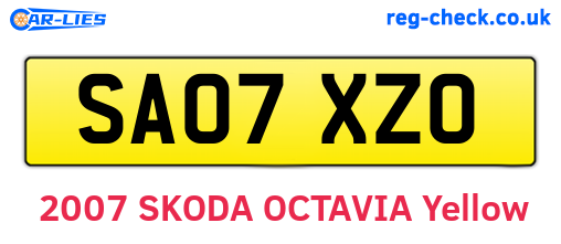 SA07XZO are the vehicle registration plates.