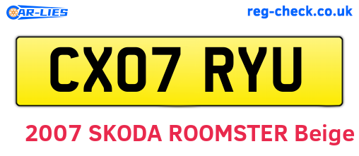 CX07RYU are the vehicle registration plates.