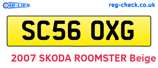 SC56OXG are the vehicle registration plates.