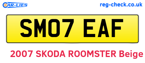 SM07EAF are the vehicle registration plates.