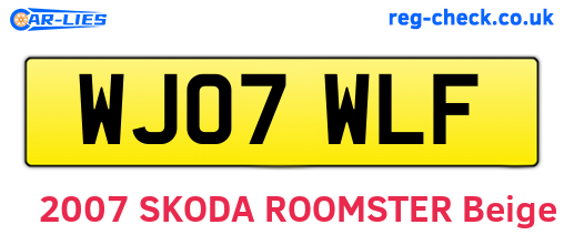 WJ07WLF are the vehicle registration plates.
