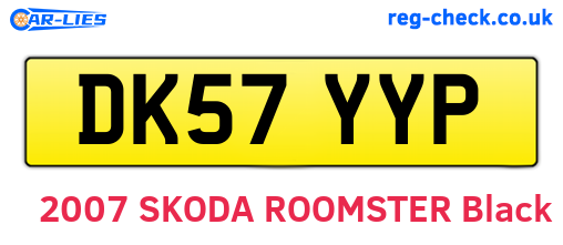 DK57YYP are the vehicle registration plates.