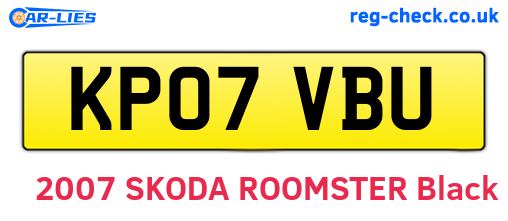 KP07VBU are the vehicle registration plates.