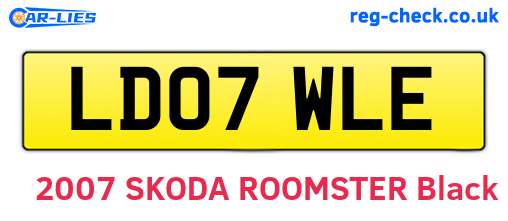 LD07WLE are the vehicle registration plates.
