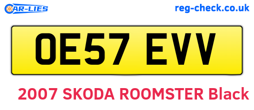 OE57EVV are the vehicle registration plates.