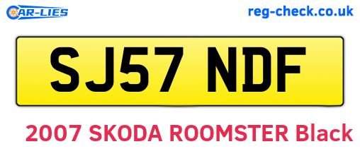 SJ57NDF are the vehicle registration plates.