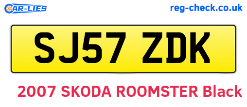 SJ57ZDK are the vehicle registration plates.