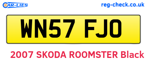 WN57FJO are the vehicle registration plates.