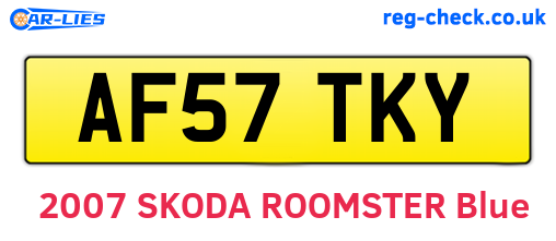 AF57TKY are the vehicle registration plates.