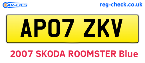 AP07ZKV are the vehicle registration plates.