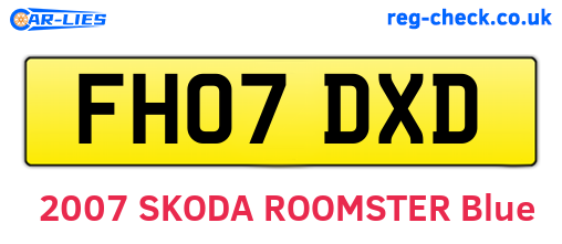 FH07DXD are the vehicle registration plates.