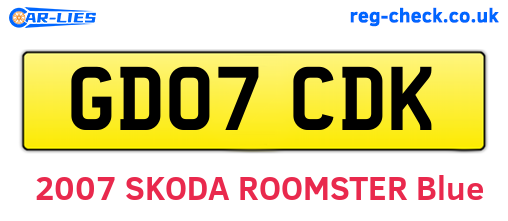 GD07CDK are the vehicle registration plates.