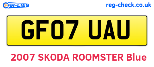 GF07UAU are the vehicle registration plates.