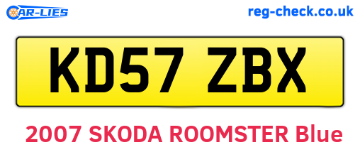 KD57ZBX are the vehicle registration plates.