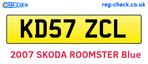 KD57ZCL are the vehicle registration plates.