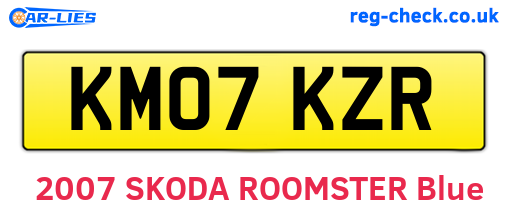 KM07KZR are the vehicle registration plates.