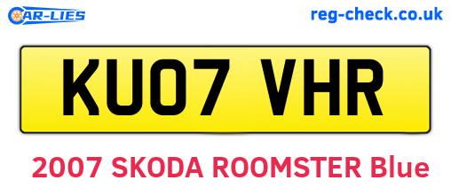 KU07VHR are the vehicle registration plates.