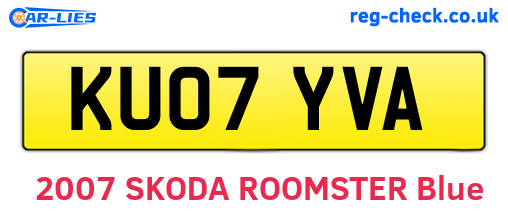 KU07YVA are the vehicle registration plates.