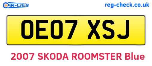 OE07XSJ are the vehicle registration plates.