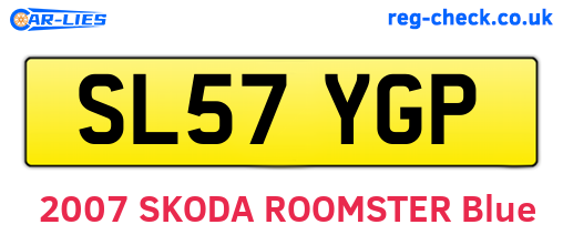 SL57YGP are the vehicle registration plates.