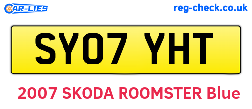 SY07YHT are the vehicle registration plates.
