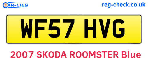 WF57HVG are the vehicle registration plates.