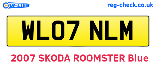 WL07NLM are the vehicle registration plates.